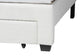 Baxton Studio Caradonna Cream Teddy-Bear Fabric Bed with Storage Drawers - Fully Upholstered Platform Bed with Scalloped Headboard, Queen