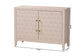 Baxton Studio Nira Faux Shagreen Storage Cabinet - Contemporary 2-Door Accent Sideboard with Sleek Metal Handles, for Entryway or Living Room