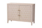 Baxton Studio Nira Faux Shagreen Storage Cabinet - Contemporary 2-Door Accent Sideboard with Sleek Metal Handles, for Entryway or Living Room