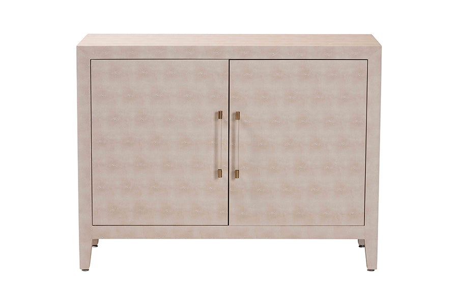 Baxton Studio Nira Faux Shagreen Storage Cabinet - Contemporary 2-Door Accent Sideboard with Sleek Metal Handles, for Entryway or Living Room