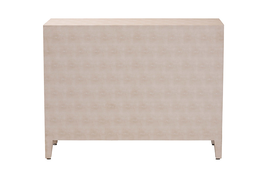 Baxton Studio Nira Faux Shagreen Storage Cabinet - Contemporary 2-Door Accent Sideboard with Sleek Metal Handles, for Entryway or Living Room