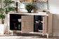 Baxton Studio Nira Faux Shagreen Sideboard - Contemporary 3-Door Buffet Storage Cabinet with Sleek Handles for Dining Room or Living Room