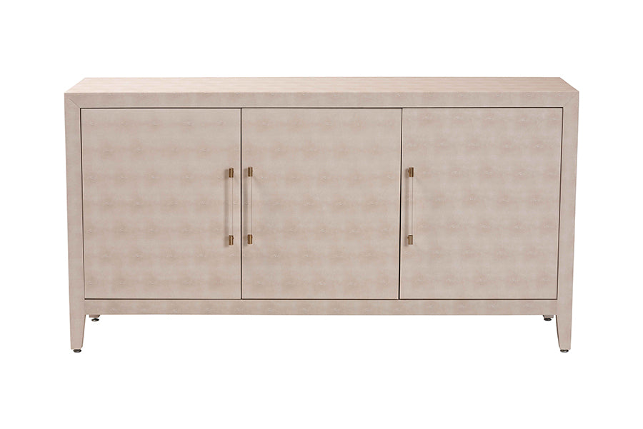 Baxton Studio Nira Faux Shagreen Sideboard - Contemporary 3-Door Buffet Storage Cabinet with Sleek Handles for Dining Room or Living Room