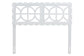 Baxton Studio Nansen Wood Headboard with Scalloped Frame - Geometric Cutout Decorative Panel for Bed Frame, Modern Coastal Bedroom Accent with Adjustable Height, Full, White