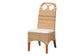 bali & pari Dyna Natural Rattan Dining Chair - Handwoven Wicker Side Chair with Removable Cushion and Loop Backrest, Boho Coastal Seating for Dining Room or Kitchen