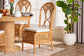 bali & pari Elsa Natural Rattan Dining Chair - Handcrafted Wicker Side Chair with Openwork Back and Woven Detailing, Coastal Boho Seating for Dining Room or Kitchen