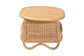 bali & pari Dyna Natural Rattan Coffee Table with Open Shelf - Handwoven Wicker Accent Table with Oval Tabletop and Braided Weavings, Coastal Boho Living Room Centerpiece