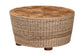 bali & pari Hosanna Natural Rattan Coffee Table - Handwoven Wicker Accent Table with Textured Spiral Top for Living Room or Lounge