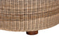 bali & pari Hosanna Natural Rattan Coffee Table - Handwoven Wicker Accent Table with Textured Spiral Top for Living Room or Lounge