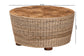 bali & pari Hosanna Natural Rattan Coffee Table - Handwoven Wicker Accent Table with Textured Spiral Top for Living Room or Lounge