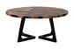 bali & pari Agata Wood and Epoxy Resin Coffee Table - Handcrafted Live Edge Teak Accent Table with Sculptural Base