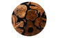 bali & pari Agata Wood and Epoxy Resin Coffee Table - Handcrafted Live Edge Teak Accent Table with Sculptural Base