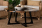 bali & pari Agata Wood and Epoxy Resin Coffee Table - Handcrafted Live Edge Teak Accent Table with Sculptural Base