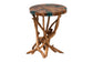bali & pari Amada Teak Wood Epoxy Resin End Table - Round Live Edge Side Table with Branch Legs, Handcrafted Modern Rustic Accent Table