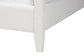 Baxton Studio Aerona Boucle Upholstered Canopy Bed - Four Poster Platform Bed with Channel-Tufted Headboard, Cream, Queen