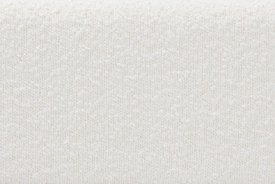 Baxton Studio Aerona Boucle Upholstered Canopy Bed - Four Poster Platform Bed with Channel-Tufted Headboard, Cream, Queen