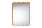 Baxton Studio Cassara Gold Scalloped Rectangular Wall Mirror – Decorative Curved Edge Accent for Living Room, Bedroom, or Entryway