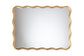 Baxton Studio Cassara Gold Scalloped Rectangular Wall Mirror – Decorative Curved Edge Accent for Living Room, Bedroom, or Entryway