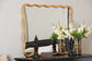 Baxton Studio Cassara Gold Scalloped Rectangular Wall Mirror – Decorative Curved Edge Accent for Living Room, Bedroom, or Entryway