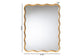 Baxton Studio Cassara Gold Scalloped Rectangular Wall Mirror – Decorative Curved Edge Accent for Living Room, Bedroom, or Entryway