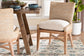 bali & pari Ridley Seagrass Dining Chair with Mahogany Wood Frame - Coastal Accent Chair with Woven Square Back and Cushioned Seat for Dining Room or Kitchen, Whitewash