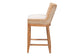 bali & pari Ridley Seagrass Counter Stool with Mahogany Wood Frame - Coastal Seating with Woven Square Back and Cushioned Seat for Kitchen Island or Breakfast Bar, Whitewash