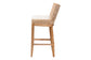 bali & pari Ridley Seagrass Bar Stool with Mahogany Wood Frame - Coastal Seating with Woven Square Back and Cushioned Seat for Bar Island or Lounge, Whitewash