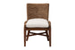 bali & pari Ridley Seagrass Dining Chair with Mahogany Wood Frame - Coastal Accent Chair with Woven Square Back and Cushioned Seat for Dining Room or Kitchen, Brown Wash
