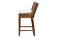 bali & pari Ridley Seagrass Counter Stool with Mahogany Wood Frame - Coastal Seating with Woven Square Back and Cushioned Seat for Kitchen Island or Breakfast Bar, Brown Wash