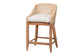 bali & pari Jasper Seagrass Counter Stool with Mahogany Wood Frame - Coastal Seating with Woven Wingback and Cushioned Seat for Kitchen Island or Breakfast Bar, Whitewash