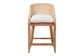 bali & pari Jasper Seagrass Counter Stool with Mahogany Wood Frame - Coastal Seating with Woven Wingback and Cushioned Seat for Kitchen Island or Breakfast Bar, Whitewash