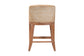 bali & pari Jasper Seagrass Counter Stool with Mahogany Wood Frame - Coastal Seating with Woven Wingback and Cushioned Seat for Kitchen Island or Breakfast Bar, Whitewash