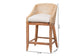 bali & pari Jasper Seagrass Counter Stool with Mahogany Wood Frame - Coastal Seating with Woven Wingback and Cushioned Seat for Kitchen Island or Breakfast Bar, Whitewash