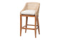 bali & pari Jasper Seagrass Bar Stool with Mahogany Wood Frame - Coastal Seating with Woven Wingback and Cushioned Seat for Bar Island or Lounge, Whitewash