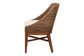 bali & pari Jasper Seagrass Dining Chair with Mahogany Wood Frame - Coastal Accent Chair with Woven Wingback and Cushioned Seat for Dining Room or Kitchen, Brown Wash