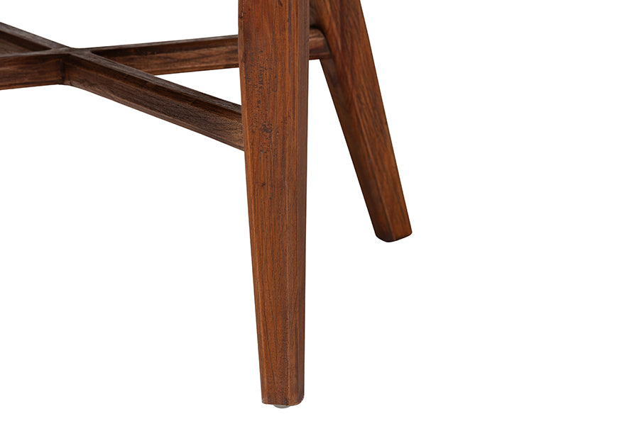 bali & pari Jasper Seagrass Dining Chair with Mahogany Wood Frame - Coastal Accent Chair with Woven Wingback and Cushioned Seat for Dining Room or Kitchen, Brown Wash