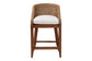 bali & pari Jasper Seagrass Counter Stool with Mahogany Wood Frame - Coastal Seating with Woven Wingback and Cushioned Seat for Kitchen Island or Breakfast Bar, Brown Wash