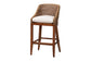 bali & pari Jasper Seagrass Bar Stool with Mahogany Wood Frame - Coastal Seating with Woven Wingback and Cushioned Seat for Bar Island or Lounge, Brown Wash