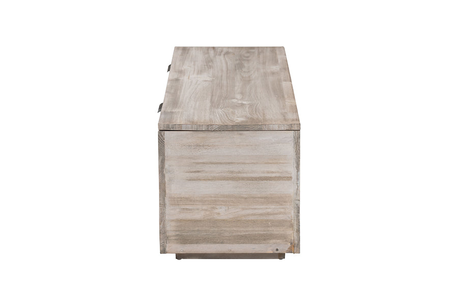 bali & pari Alvaro Wood Storage Trunk with Hinged Lid - Rectangular Blanket Chest and Bedroom Bench with Spacious Interior, Modern Farmhouse Storage Furniture for Entryway, Bedroom, or Living Room