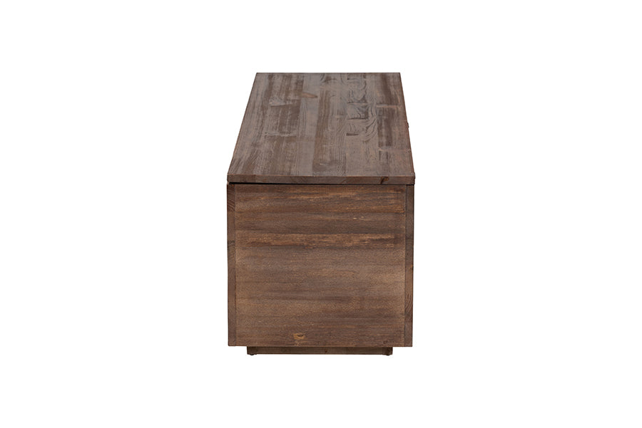 bali & pari Alfonso Wood Storage Trunk with Hinged Lid - Rectangular Blanket Chest and Bedroom Bench with Spacious Interior, Modern Farmhouse Storage Furniture for Entryway, Bedroom, or Living Room