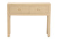 bali & pari Noah Grasscloth 2-Drawer Console Table - Woven Texture Entryway Table with Gold Ring Pulls, Narrow Hallway or Living Room Accent Table, Light Brown