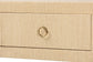 bali & pari Noah Grasscloth 2-Drawer Console Table - Woven Texture Entryway Table with Gold Ring Pulls, Narrow Hallway or Living Room Accent Table, Light Brown
