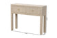 bali & pari Noah Grasscloth 2-Drawer Console Table - Woven Texture Entryway Table with Gold Ring Pulls, Narrow Hallway or Living Room Accent Table, Beige