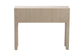 bali & pari Noah Grasscloth 2-Drawer Console Table - Woven Texture Entryway Table with Gold Ring Pulls, Narrow Hallway or Living Room Accent Table, Beige