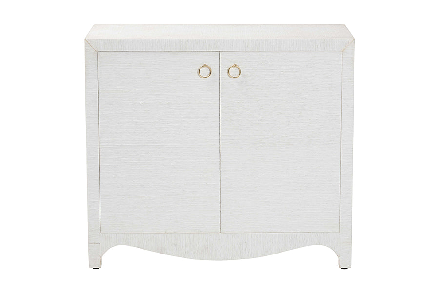 bali & pari Ximena Grasscloth Storage Cabinet - 2-Door Woven Accent Cabinet with Gold Ring Pulls for Living Room, Bedroom, or Entryway