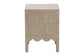bali & pari Juniper Grasscloth Nightstand with Scalloped Base - Woven Texture 2-Drawer Bedside Table with Gold Ring Pulls, Accent Bedroom Storage Furniture