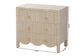 bali & pari Umika Grasscloth Nightstand with Scalloped Base - 3-Drawer Accent Chest with Gold Ring Pulls, Bedroom Storage Table or Side Cabinet