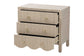 bali & pari Umika Grasscloth Nightstand with Scalloped Base - 3-Drawer Accent Chest with Gold Ring Pulls, Bedroom Storage Table or Side Cabinet