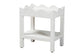 bali & pari Sebastian Grasscloth Scalloped End Table - 2-Tier Accent Table with Open Shelf Storage for Living Room, Bedroom, or Entryway, White