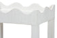 bali & pari Sebastian Grasscloth Scalloped End Table - 2-Tier Accent Table with Open Shelf Storage for Living Room, Bedroom, or Entryway, White